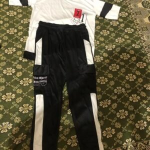 Men Graphic Track Suit White Black Medium to XL