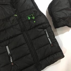 Men's Black Sleeveless Parachute Puffer Jacket Medium to XL