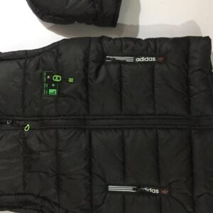 Men's Black Sleeveless Parachute Puffer Jacket Medium to XL