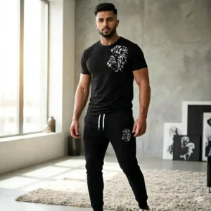 2 Pcs Men's Polyester Printed Track Suit