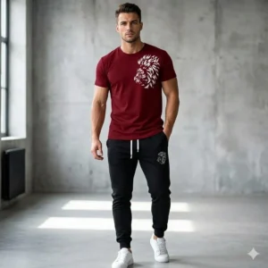 2 Pcs Men's Polyester Printed Track Suit