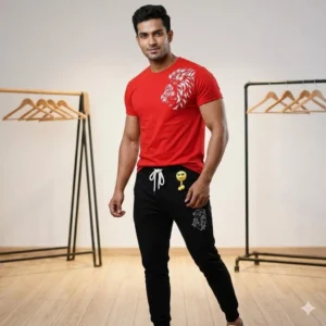 2 Pcs Men's Polyester Printed Track Suit